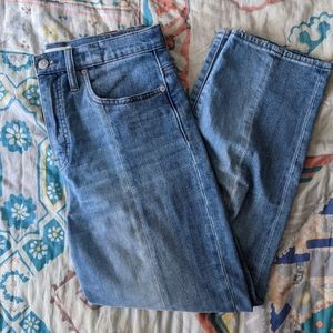 Madewell two toned classic straight leg jeans